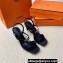 Hermes Glamour 75 sandals in Satin Black with Kelly buckle (original quality)