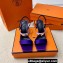 Hermes Glamour 75 sandals in Satin Purple/Gold with Kelly buckle (original quality)