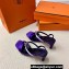 Hermes Glamour 75 sandals in Satin Purple/Gold with Kelly buckle (original quality)
