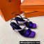 Hermes Glamour 75 sandals in Satin Purple/Silver with Kelly buckle (original quality)
