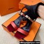 Hermes Glamour 75 sandals in Satin Red/Gold with Kelly buckle (original quality)