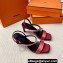 Hermes Glamour 75 sandals in Satin Red/Gold with Kelly buckle (original quality)