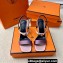 Hermes Glamour 75 sandals in Satin Pink/Gold with Kelly buckle (original quality)