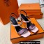 Hermes Glamour 75 sandals in Satin Pink/Gold with Kelly buckle (original quality)