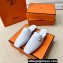 Hermes Groupie mules Pale Gray in goatskin with palladium-plated Paris buckle (original quality)