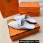 Hermes Groupie mules Pale Gray in goatskin with palladium-plated Paris buckle (original quality)