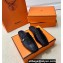 Hermes Groupie mules Black in goatskin with palladium-plated Paris buckle (original quality)