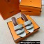 Hermes Gigi 50 sandals in calfskin White/Brown with Kelly buckle (original quality)