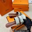 Hermes Gigi 50 sandals in calfskin White/Brown with Kelly buckle (original quality)