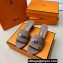 Hermes Gigi 50 sandals in Suede Gray with Kelly buckle (original quality)