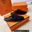 Hermes Groupie mules Black in goatskin with palladium-plated Paris buckle (original quality)