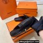 Hermes Groupie mules Black in goatskin with palladium-plated Paris buckle (original quality)