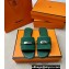 Hermes Giulia sandals in Suede Green with Kelly buckle (original quality)