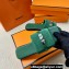 Hermes Giulia sandals in Suede Green with Kelly buckle (original quality)