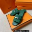 Hermes Giulia sandals in Suede Green with Kelly buckle (original quality)