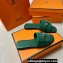 Hermes Giulia sandals in Suede Green with Kelly buckle (original quality)