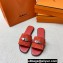 Hermes Giulia sandals in Suede Red with Kelly buckle (original quality)