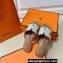 Hermes Oran Sandals in fringed H canvas Brown (original quality)