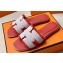 Hermes Oran Sandals in fringed H canvas Red (original quality)