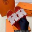 Hermes Oran Sandals in fringed H canvas Red (original quality)