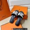 Hermes Oran Sandals in fringed H canvas Black (original quality)