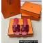 Hermes Oran Sandals in Calfskin Leather Print Red (original quality)