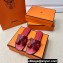 Hermes Oran Sandals in Calfskin Leather Print Red (original quality)