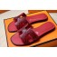 Hermes Oran Sandals in Calfskin Leather Print Red (original quality)