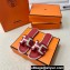 Hermes Oran Sandals in Calfskin Red and canvas (original quality)