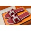 Hermes Oran Sandals in Calfskin Red and canvas (original quality)