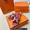 Hermes Oran Sandals in Calfskin Red and canvas (original quality)