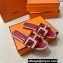 Hermes Oran Sandals in Calfskin Red and canvas (original quality)