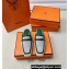 Hermes Groupie mules in H canvas and calfskin Green with miniature permabrass-plated Paris buckle (original quality)