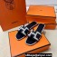 Hermes Oran Sandals in Calfskin Black and canvas (original quality)