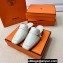 Hermes Groupie mules White in goatskin with palladium-plated Paris buckle (original quality)