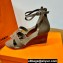 Hermes Legend Wedge sandals in calfskin Gray (original quality)