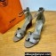 Hermes Legend Wedge sandals in calfskin Gray (original quality)