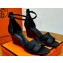 Hermes Legend Wedge sandals in Epsom calfskin Black (original quality)