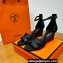 Hermes Legend Wedge sandals in Epsom calfskin Black (original quality)