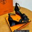 Hermes Legend Wedge sandals in Epsom calfskin Black (original quality)
