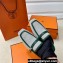 Hermes Groupie mules in H canvas and calfskin Green with miniature permabrass-plated Paris buckle (original quality)