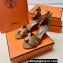 Hermes Legend Wedge sandals in Epsom calfskin Brown (original quality)