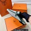 Hermes Groupie mules in H canvas and calfskin Green with miniature permabrass-plated Paris buckle (original quality)