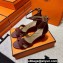 Hermes Legend Wedge sandals in calfskin Burgundy (original quality)