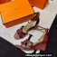 Hermes Legend Wedge sandals in calfskin Burgundy (original quality)