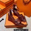 Hermes Legend Wedge sandals in Epsom calfskin Burgundy (original quality)