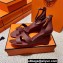 Hermes Legend Wedge sandals in Epsom calfskin Burgundy (original quality)