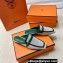 Hermes Groupie mules in H canvas and calfskin Green with miniature permabrass-plated Paris buckle (original quality)