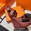 Hermes Legend Wedge sandals in Epsom calfskin Burgundy (original quality)
