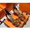 Hermes Legend Wedge sandals in calfskin Khaki (original quality)